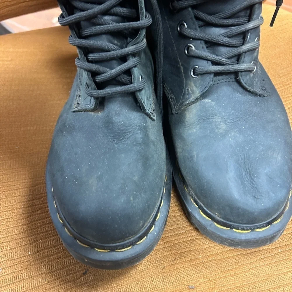 Dr. Marten 1460 Fleece Lined Wintergrip Black Leather Lace Up Boots 8 women’s - Picture 9 of 11